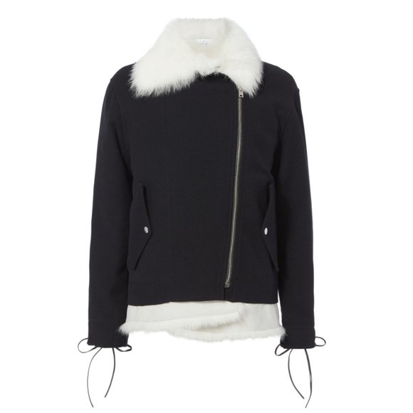 🌟NEW IRO 2-in-1 Jacket w/ 100% Lamb Shearling Vest. Black on black - Picture 10 of 15